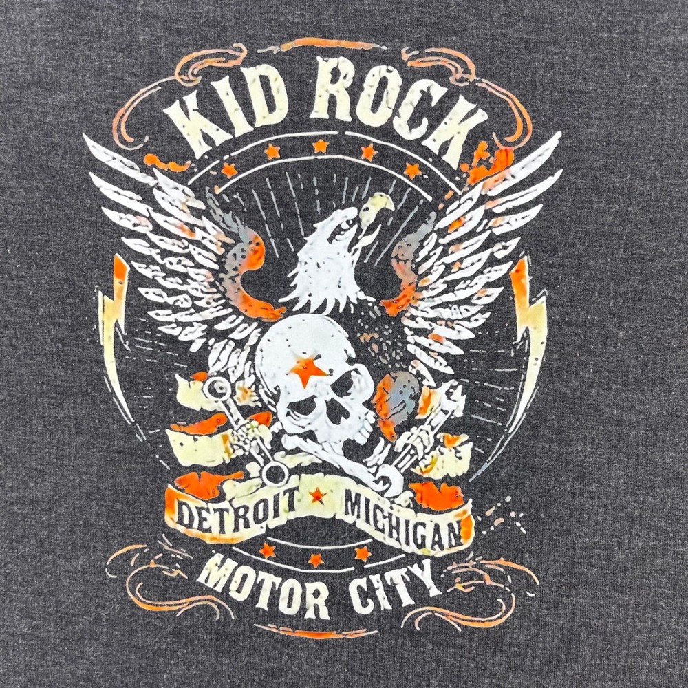 Vintage Kid Rock Detroit Motor City Eagle Skull Tank Top Women's XL Gray